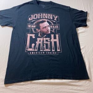 Johnny Cash T-shirt Men Large Black Shirt short Sleeve the man in black Shirt